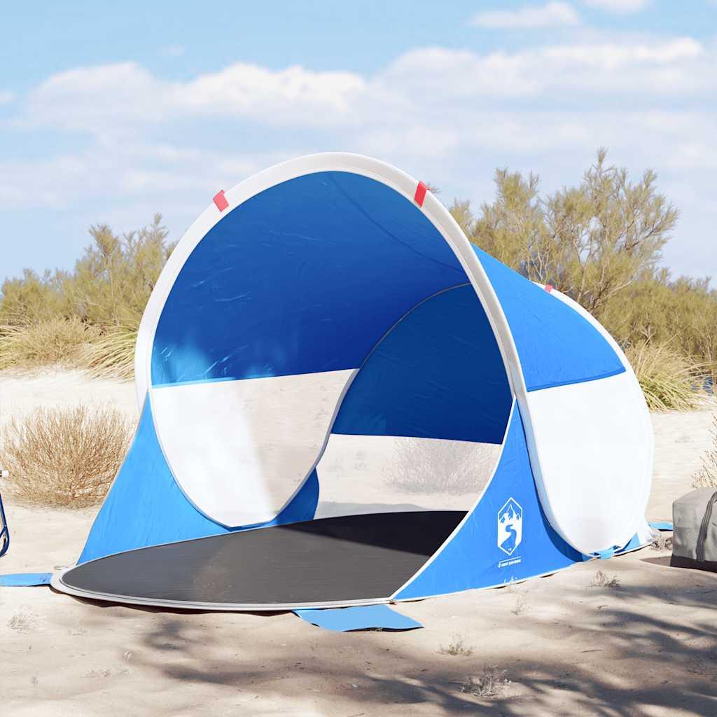 Strandtelt vandafvisende pop-up azurblå