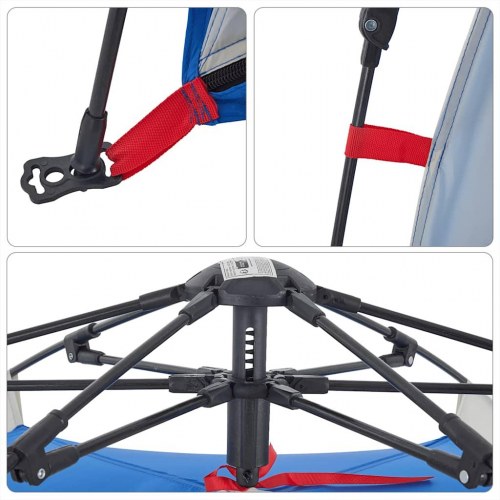 3-personers strandtelt vandafvisende quick-release azurblå