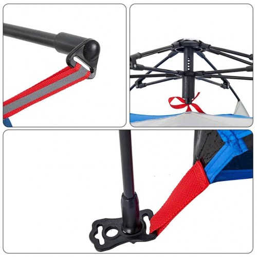 4-personers strandtelt vandafvisende quick-release azurblå