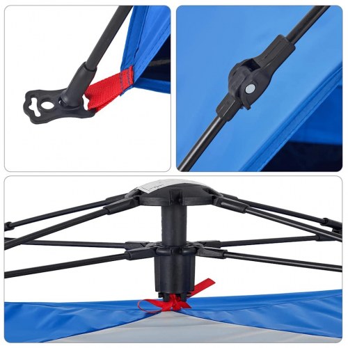 2-personers strandtelt vandafvisende quick-release azurblå