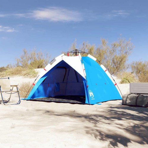 3-personers strandtelt vandafvisende quick-release azurblå