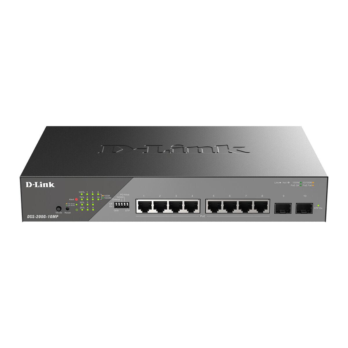 D-link Dss-200g-10mp/e Netværksswitch Administreret L2 Gigabit Ethernet (10/100/1000) Strøm Over Ethernet (poe) 1u Grå