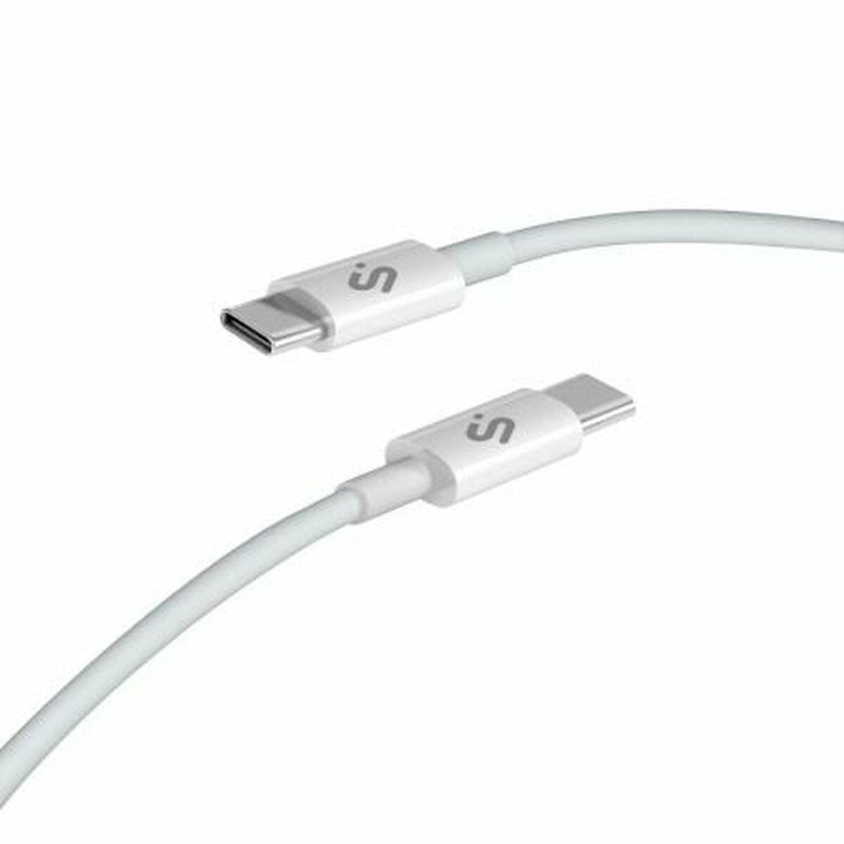 Subblim Cable Plus USB‑C til USB‑C kabel 2 m - 100 W, hvid