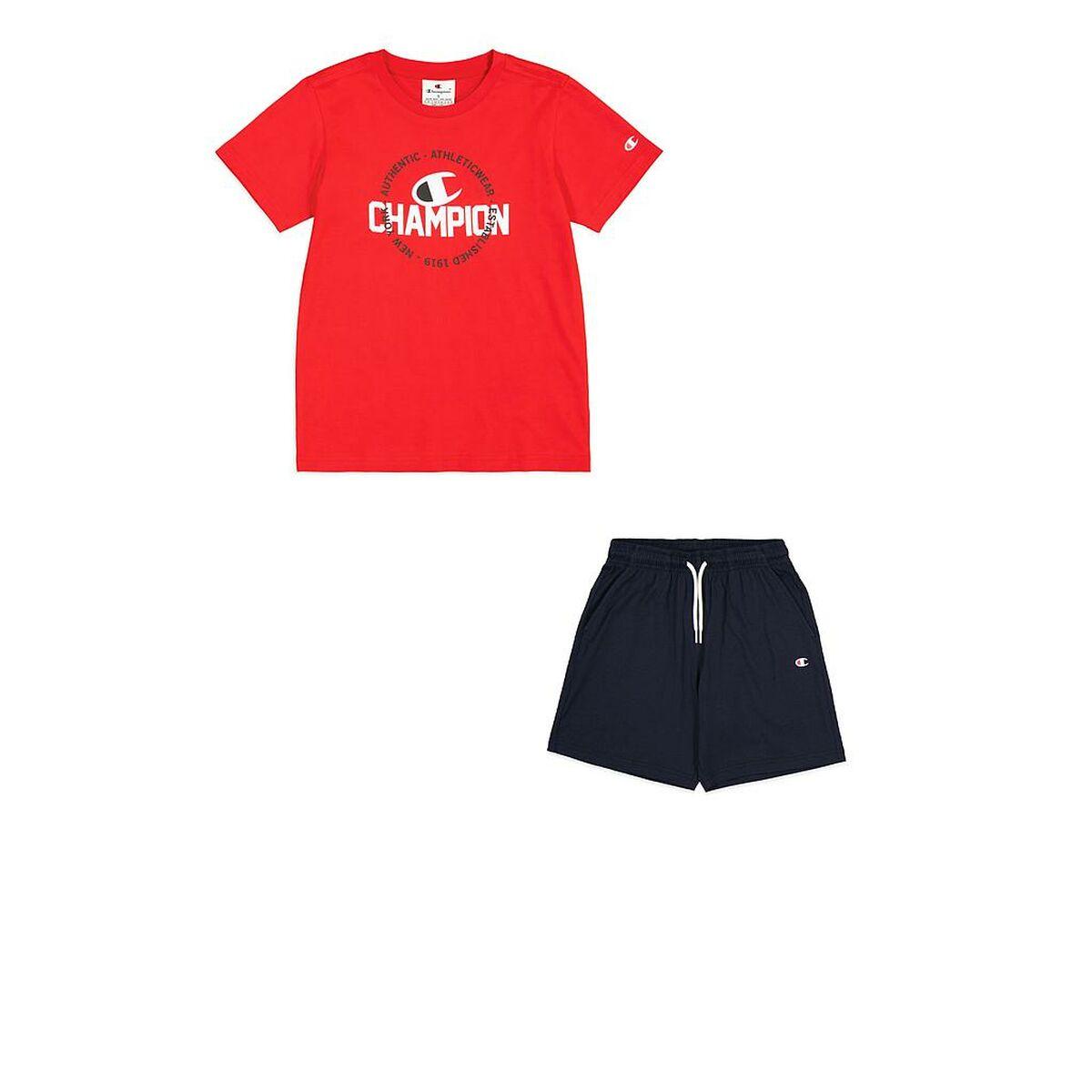 Champion træningssæt til dreng - rød T-shirt og shorts, 6 år billede
