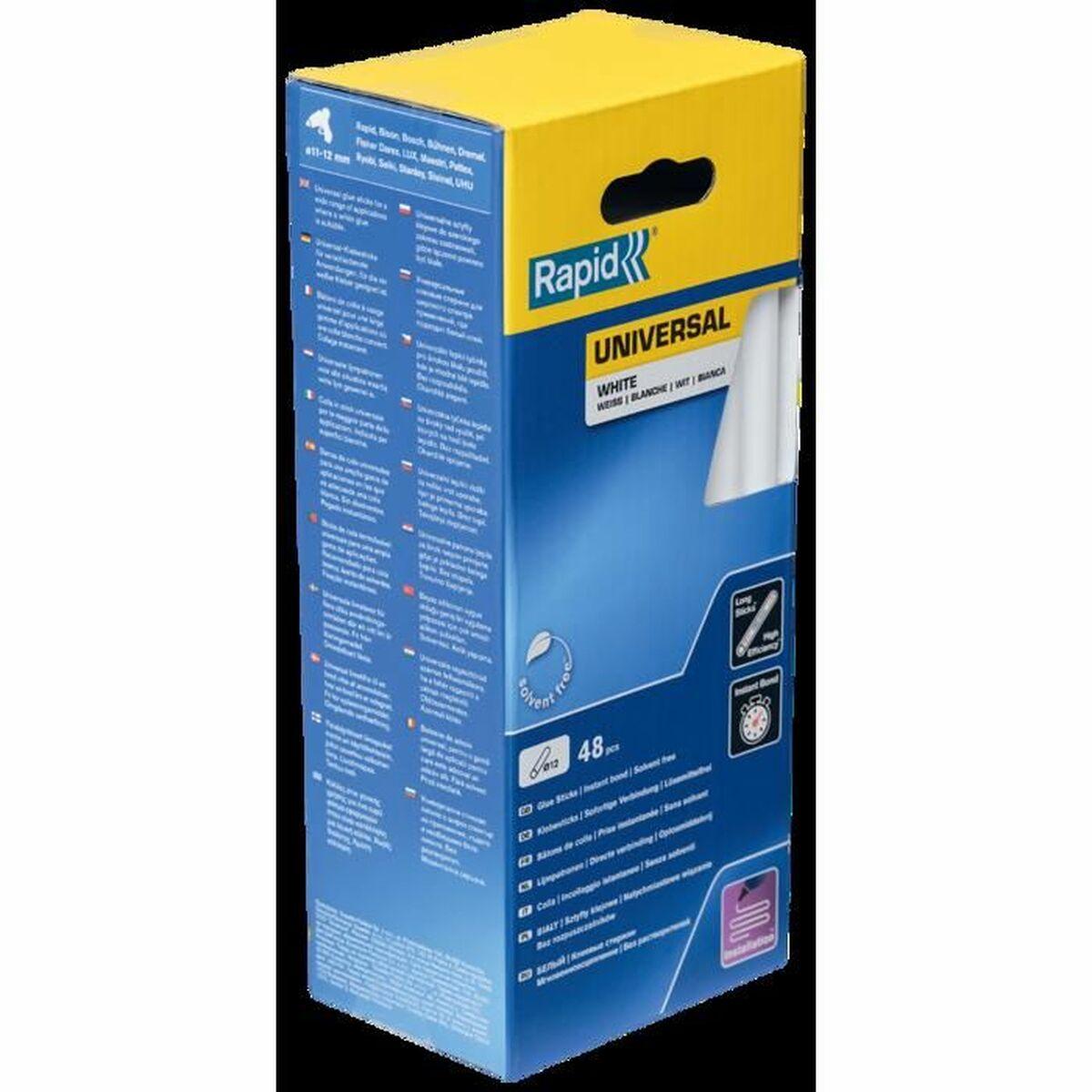 Rapid smeltelimstifter - hvid Ø 12 mm, 48 stk.
