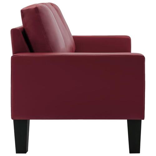 3-personers sofa kunstlæder vinrød