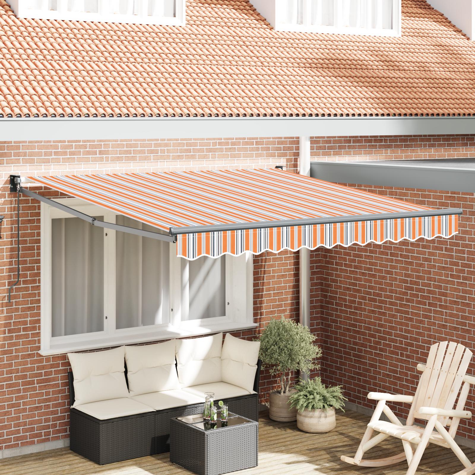 Markise Stribet Flerfarvet 3 x 2,5 m Polyester og metal billede