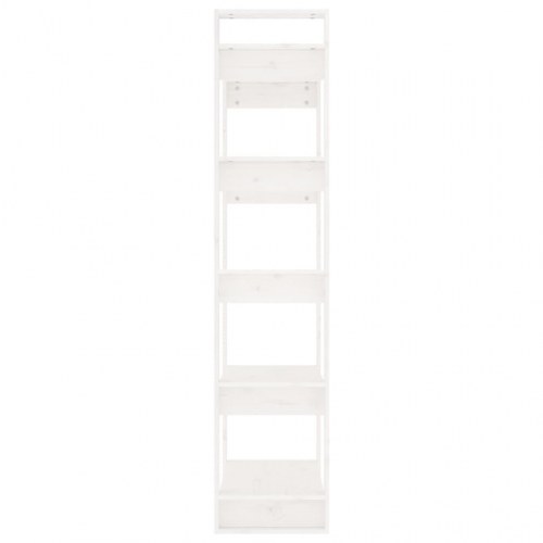 Bogreol/rumdeler 80x35x160 cm massivt fyrretræ hvid