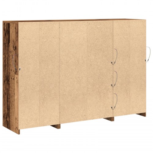 Skænk med LED-lys i gammelt træ - 142,5 x 37 x 100 cm