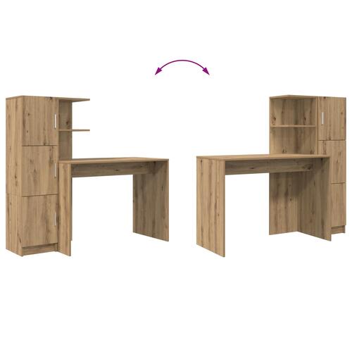 Skrivebord med opbevaring Artisan egetræ teknik træ