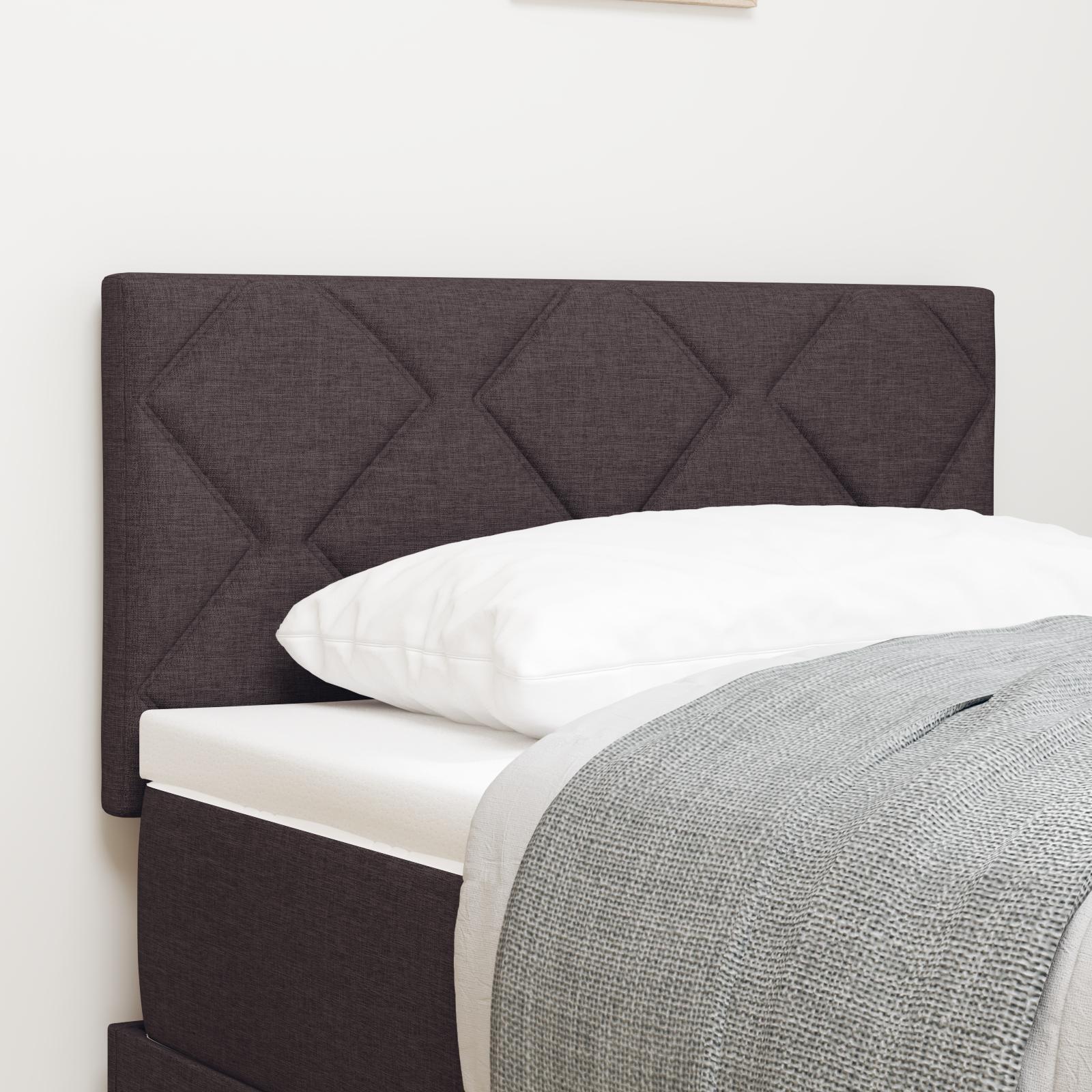 LED Hovedgærde Diamantblok Design Mørkebrun 80 cm Stof&& Hovedgærde Diamantblok Design Mørkebrun 80 cm Stof