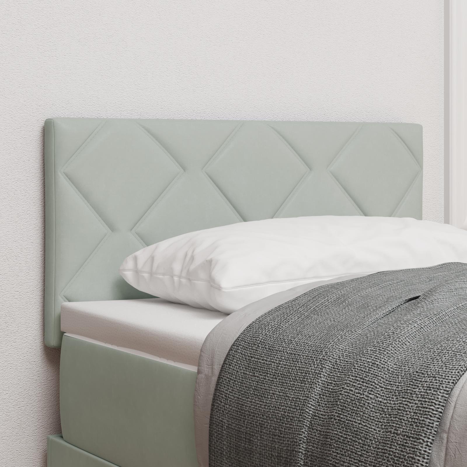 LED Hovedgavl Diamantblok Design Lysegrå 80 cm Fløjl&& Hovedgavl Diamantblok Design Lysegrå 80 cm Fløjl