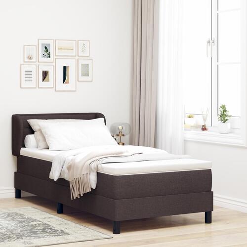 Box Spring Seng med Madras - Mørkebrun 90x200 cm