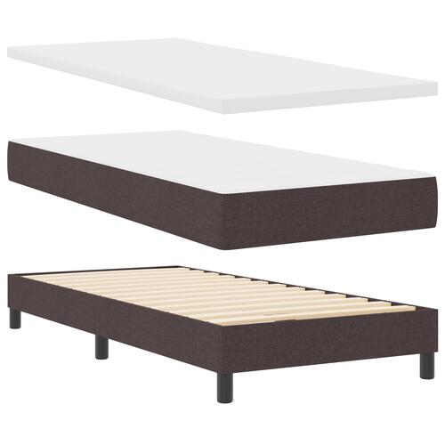 Box Spring Seng med Madras - Mørkebrun 90x200 cm