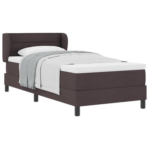 Box Spring Seng med Madras - Mørkebrun 90x200 cm