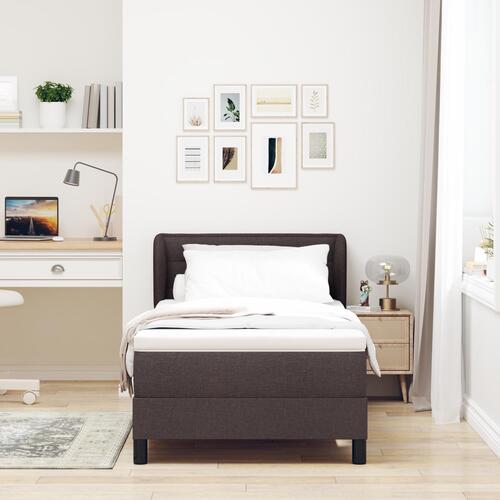 Box Spring Seng med Madras - Mørkebrun 90x200 cm