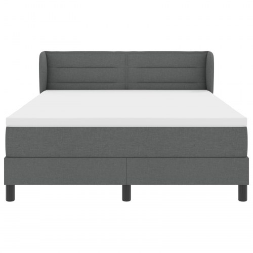 Kontinentalseng med madras Mørkegrå 140 x 190 cm Stof