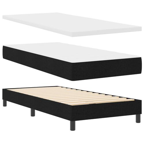 Boxmadras med madras Sort 90x200 cm Stof