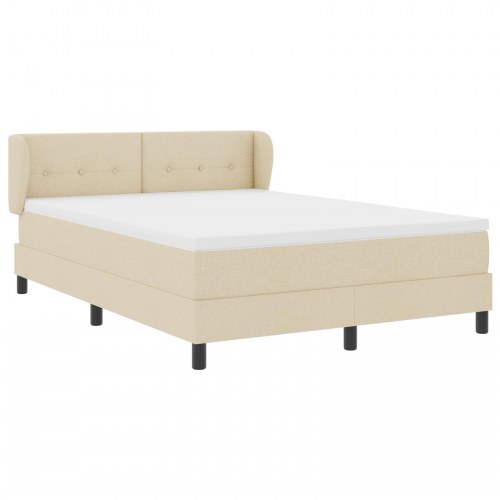 Kontinentalseng med madras Creme 140 x 200 cm Stof