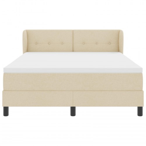 Kontinentalseng med madras Creme 140 x 200 cm Stof