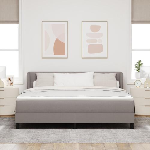 Box Spring Seng med Madras Taupe 180x200 cm Stof