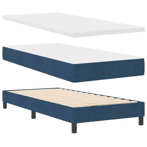 Boxmadrasse med madras Blå 90x190 cm Stof