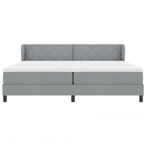 Kontinentalseng med madras Lysegrå 200 x 200 cm Stof