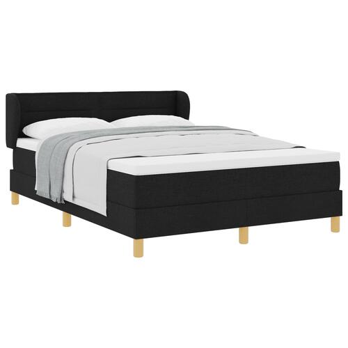 Boxspring Seng med Madras i Sort, 140x200 cm, Stof