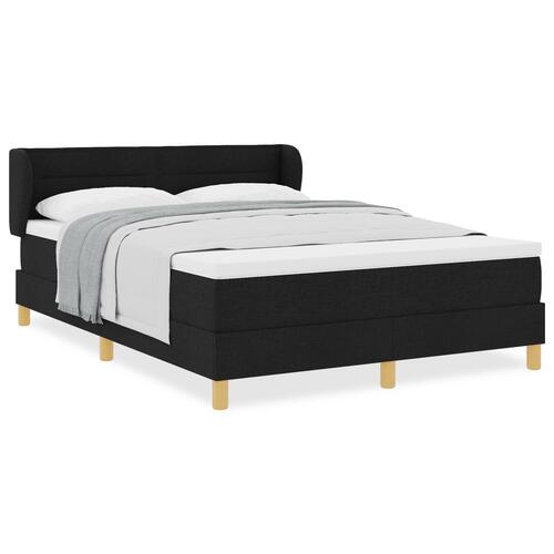 Boxspring Seng med Madras i Sort, 140x200 cm, Stof