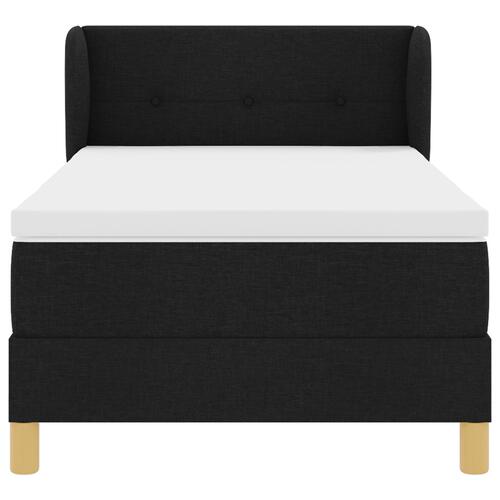 Sort Stof Box Spring Seng med Madras 100x200 cm