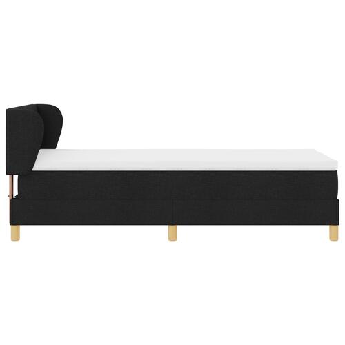 Sort Stof Box Spring Seng med Madras 100x200 cm