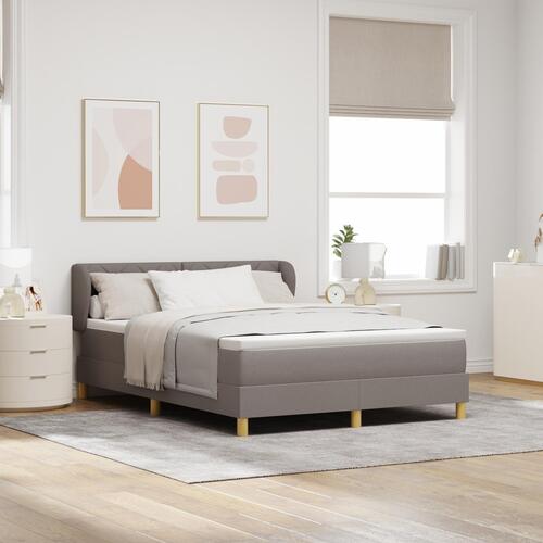 Boxseng med Madras i Taupe, 140x190 cm, Stof
