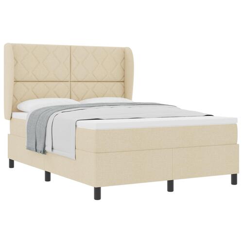 Box Spring Seng med Madras i Creme, 140x200 cm Stof