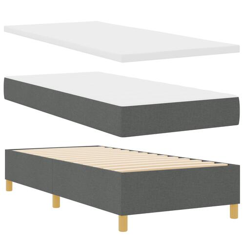 Boxspring Seng med Madras Mørkegrå 90x200 cm Stof