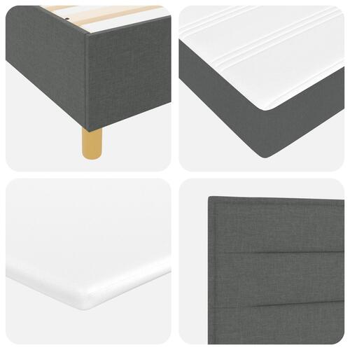 Boxspring Seng med Madras Mørkegrå 90x200 cm Stof