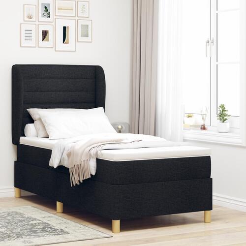 Boksmadras med Madras Sort 100x200 cm T stof
