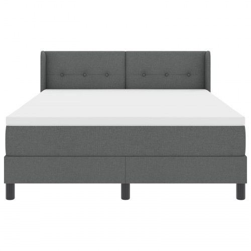 Kontinentalseng med madras Mørkegrå 190 x 140 cm Polyester