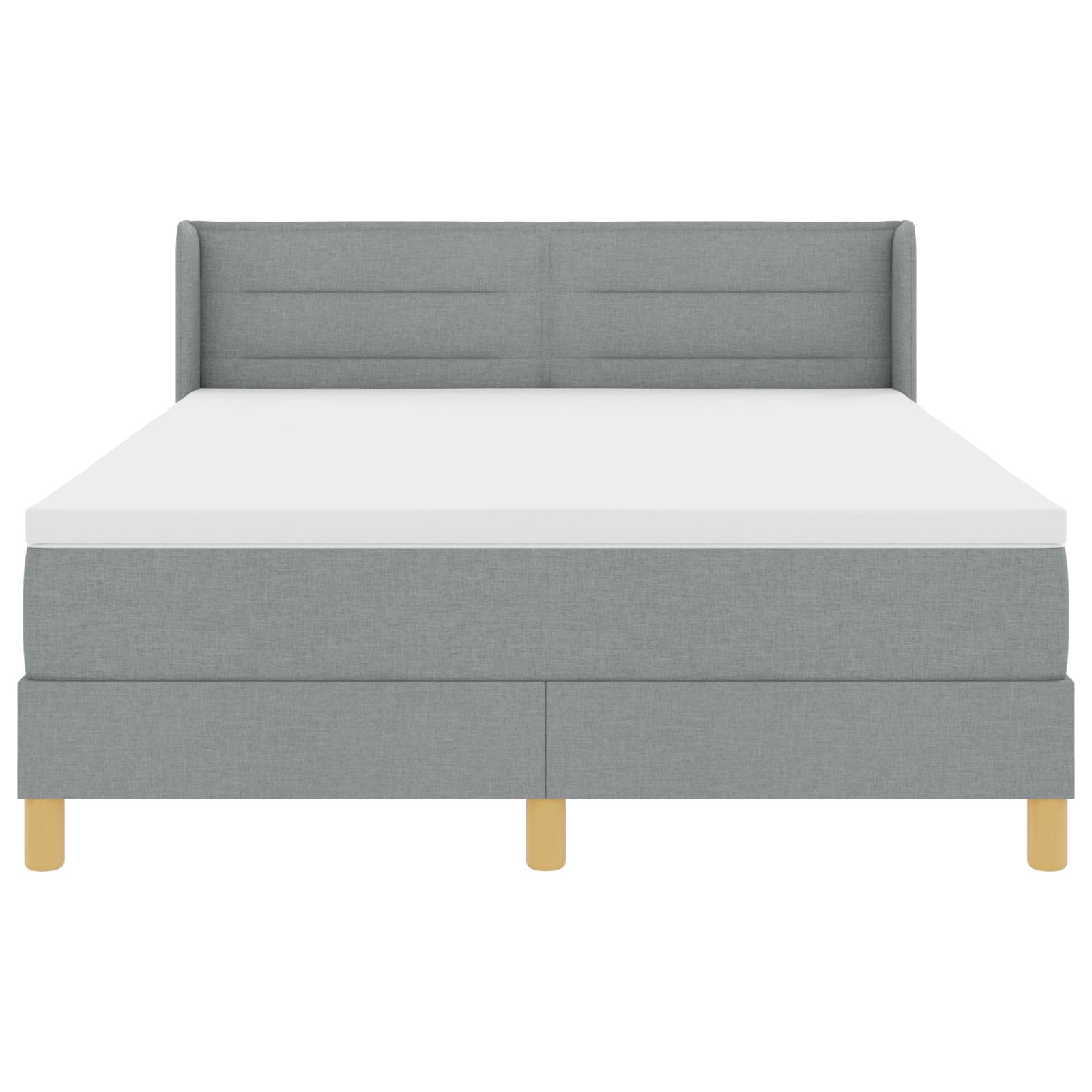 Kontinentalseng med madras Lysegrå 200 x 160 cm Polyester billede