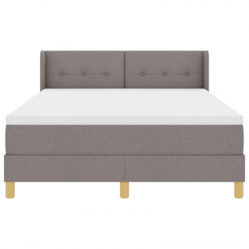 Kontinentalseng med madras Gråbrun 200 x 140 cm Polyester