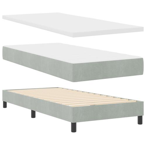 Box Spring Seng med Madras Lys Grå 90x190 cm Velvet