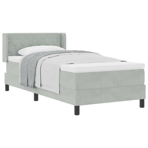 Box Spring Seng med Madras Lys Grå 90x190 cm Velvet