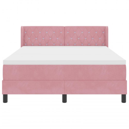 Kontinentalseng med madras Lyserød 200 x 140 cm Polyester