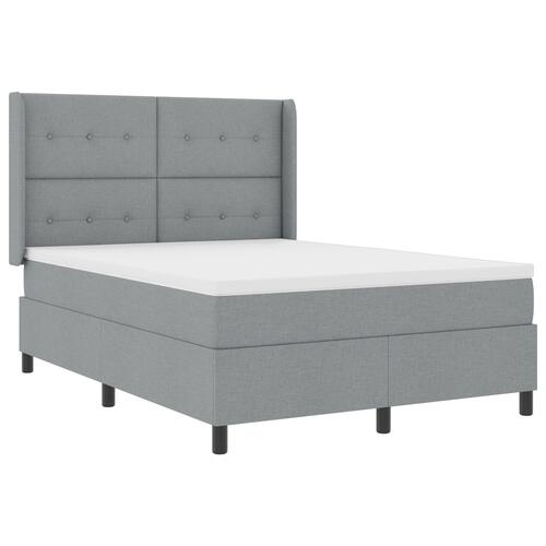 Box Spring Seng med Madras Lys Grå 160x200 cm Stof