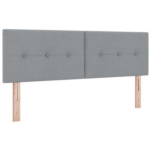 Boxspring Seng med Madras & LED Lys Grå 140x200 cm Stof