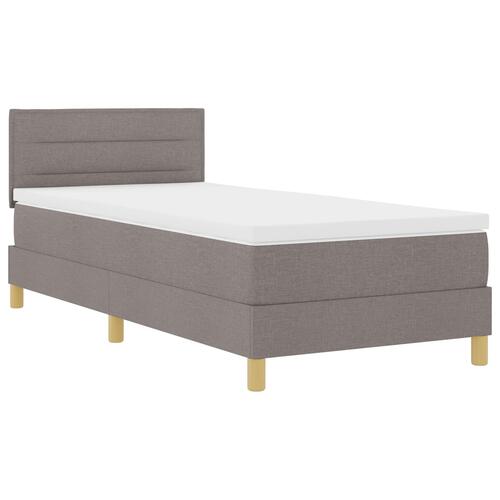 Boxspring seng med madras & LED taupe 90x200 cm stof