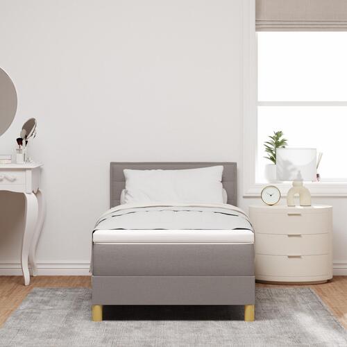Boxspring seng med madras & LED taupe 90x200 cm stof