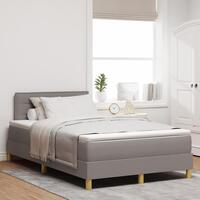 Box Spring Seng med Madras & LED Taupe 120x200 cm Stof