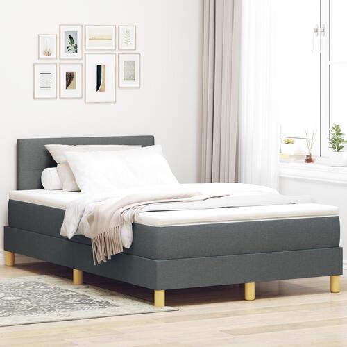 Boxspring seng med madras & LED mørkegrå 120x190 cm stof