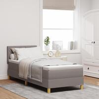 Box Spring Seng med Madras & LED Taupe 80x200 cm Stof