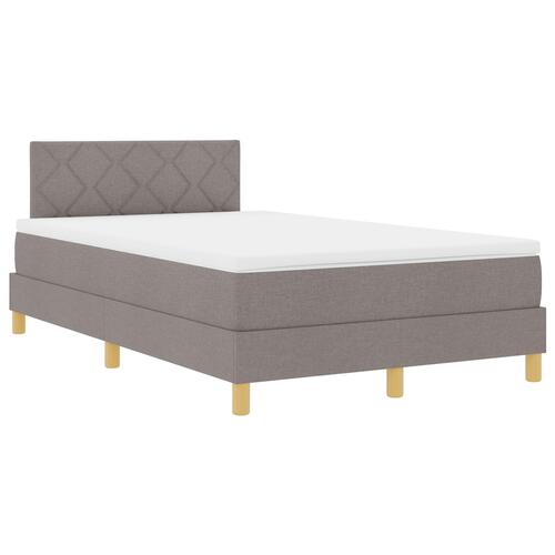 Box spring seng med madras & LED taupe 120x200 cm stof